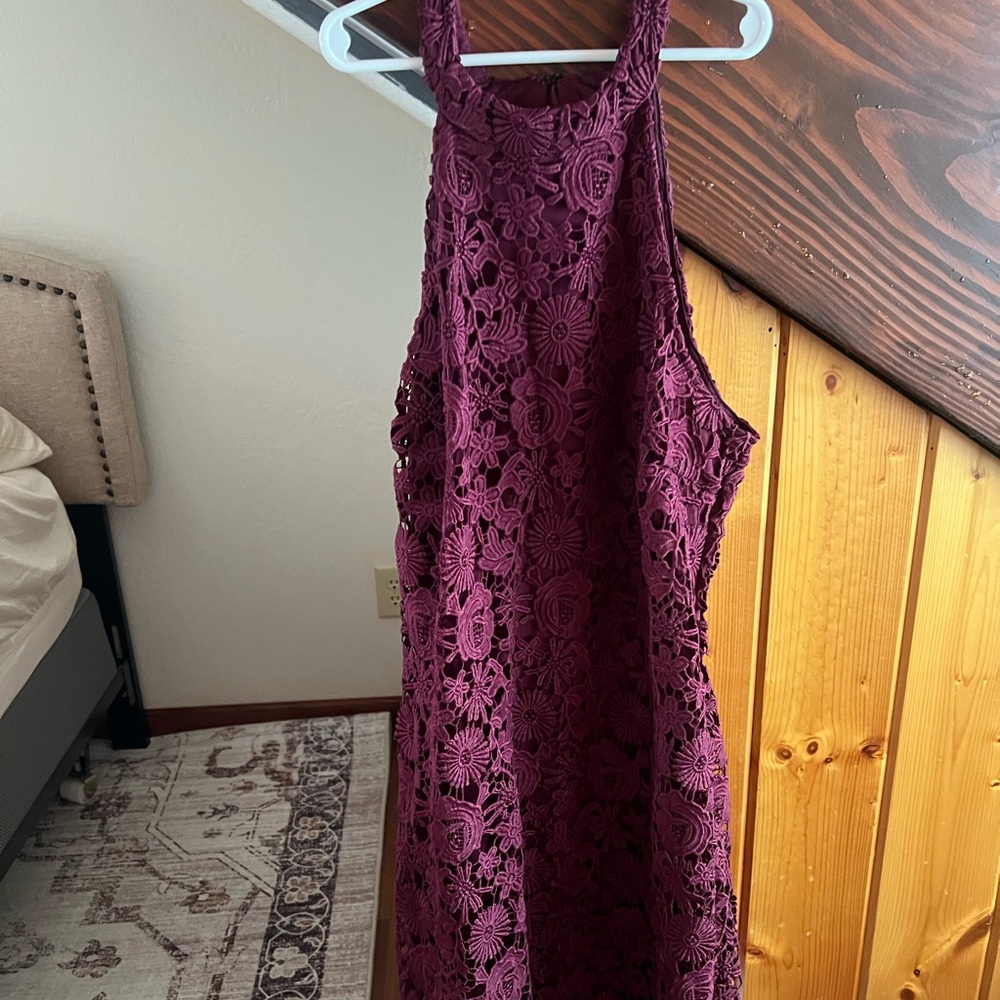 Lulu's Burgundy Lace Mini Dress